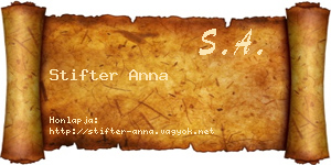 Stifter Anna névjegykártya