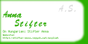 anna stifter business card